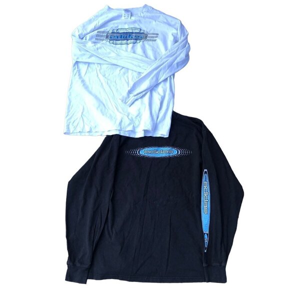 Bundle of 2 Vintage Adidas Shirts Large - White/Black - Picture 1 of 7